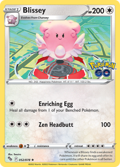 Blissey - Pokémon GO - #52 - Pokemon TCG card
