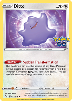 Ditto #53 Ditto - Pokémon GO - #53 - Pokemon TCG card