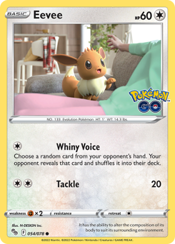 Eevee #54 Eevee - Pokémon GO - #54 - Pokemon TCG card