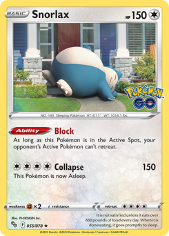 Snorlax - Pokémon GO - #55 - Pokemon TCG card