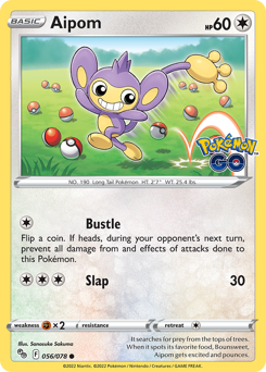 Aipom - Pokémon GO - #56 - Pokemon TCG card