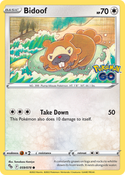 Bidoof - Pokémon GO - #59 - Pokemon TCG card
