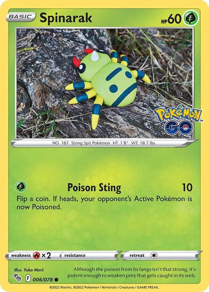 Spinarak - Pokémon GO - #6 - Pokemon TCG card