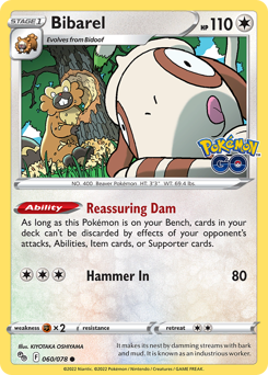 Bibarel #60 Bibarel - Pokémon GO - #60 - Pokemon TCG card