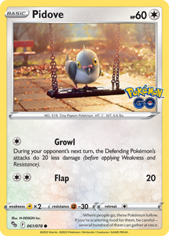 Pidove - Pokémon GO - #61 - Pokemon TCG card