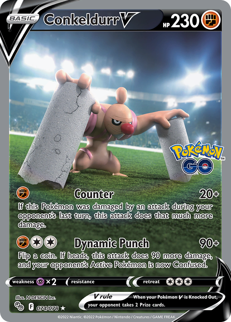 Conkeldurr V - Pokémon GO - #74 - Pokemon TCG card