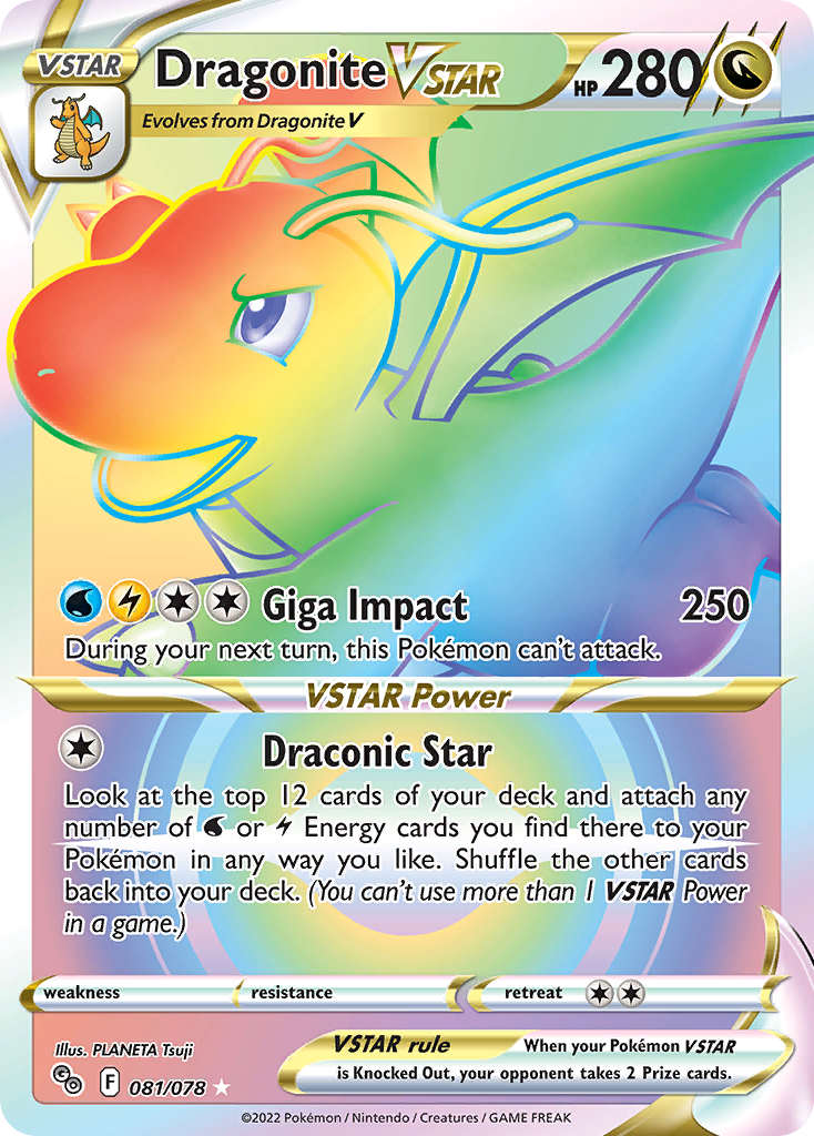 Dragonite VSTAR - Pokémon GO - #81 - Pokemon TCG card