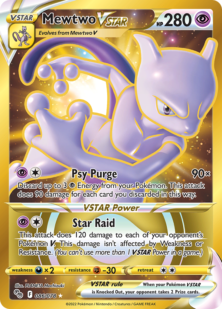 Mewtwo VSTAR - Pokémon GO - #86 - Pokemon TCG card