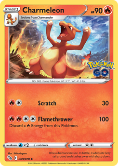 Charmeleon - Pokémon GO - #9 - Pokemon TCG card