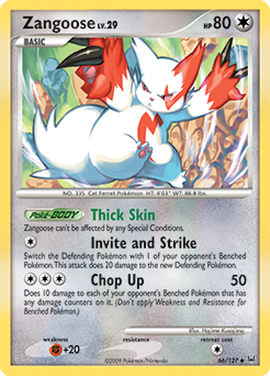 Zangoose #66 Zangoose - Platinum - #66 - Pokemon TCG card