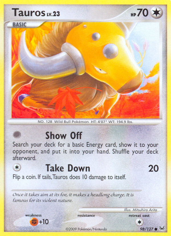 Tauros - Platinum - #98 - Pokemon TCG card