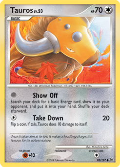 Tauros - Platinum - #98 - Pokemon TCG card