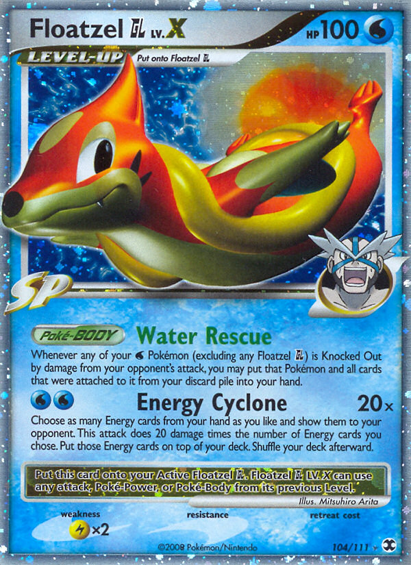 Floatzel GL LV.X - Rising Rivals - #104 - Pokemon TCG card