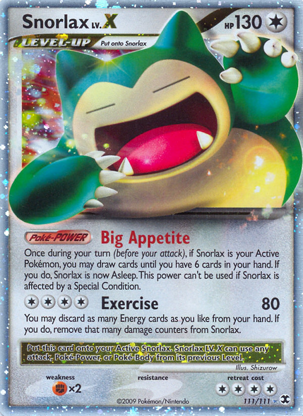 Snorlax LV.X - Rising Rivals - #111 - Pokemon TCG card