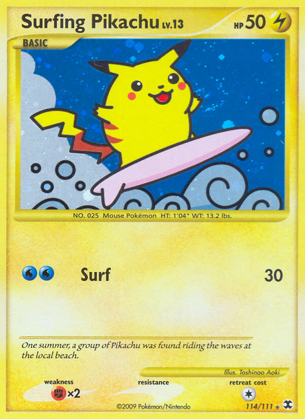 Surfing Pikachu - Rising Rivals - #114 - Pokemon TCG card