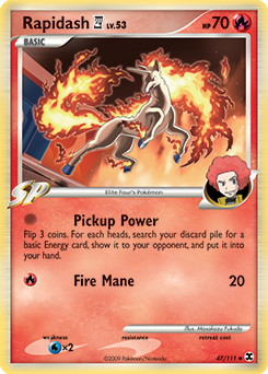 Rapidash E4 #47 Rapidash E4 - Rising Rivals - #47 - Pokemon TCG card