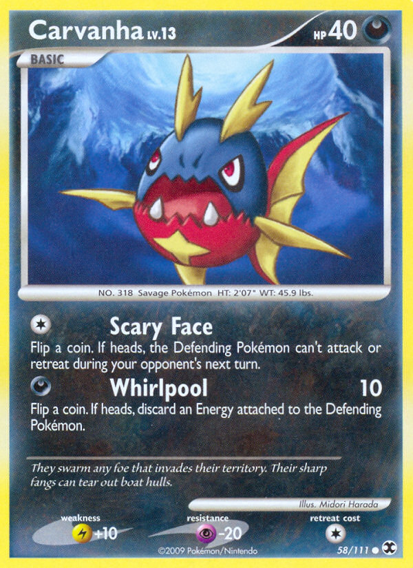 Carvanha - Rising Rivals - #58 - Pokemon TCG card