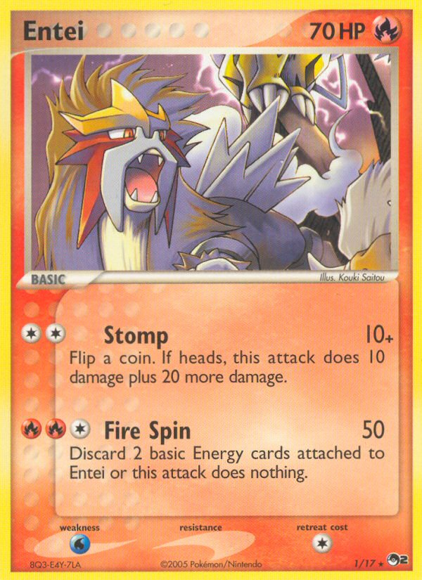 Entei - POP Series 2 - #1 - Pokemon TCG card