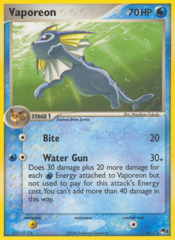 Vaporeon - POP Series 3 - #6 - Pokemon TCG card