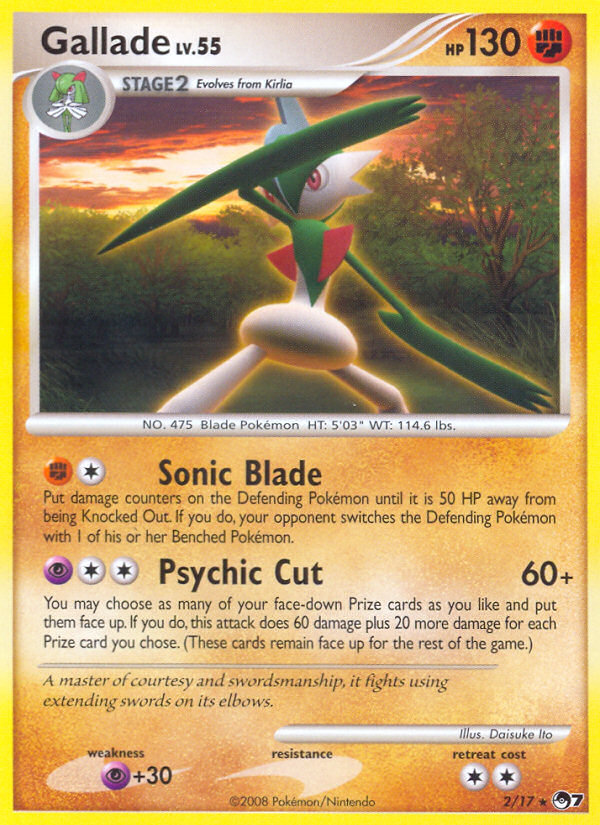 Gallade - POP Series 7 - #2 - Pokemon TCG card