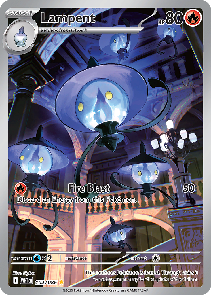 Lampent - White Flare - #102 - Pokemon TCG card