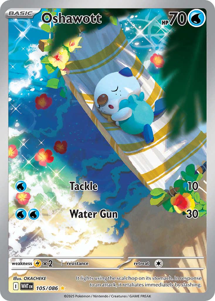 Oshawott - White Flare - #105 - Pokemon TCG card