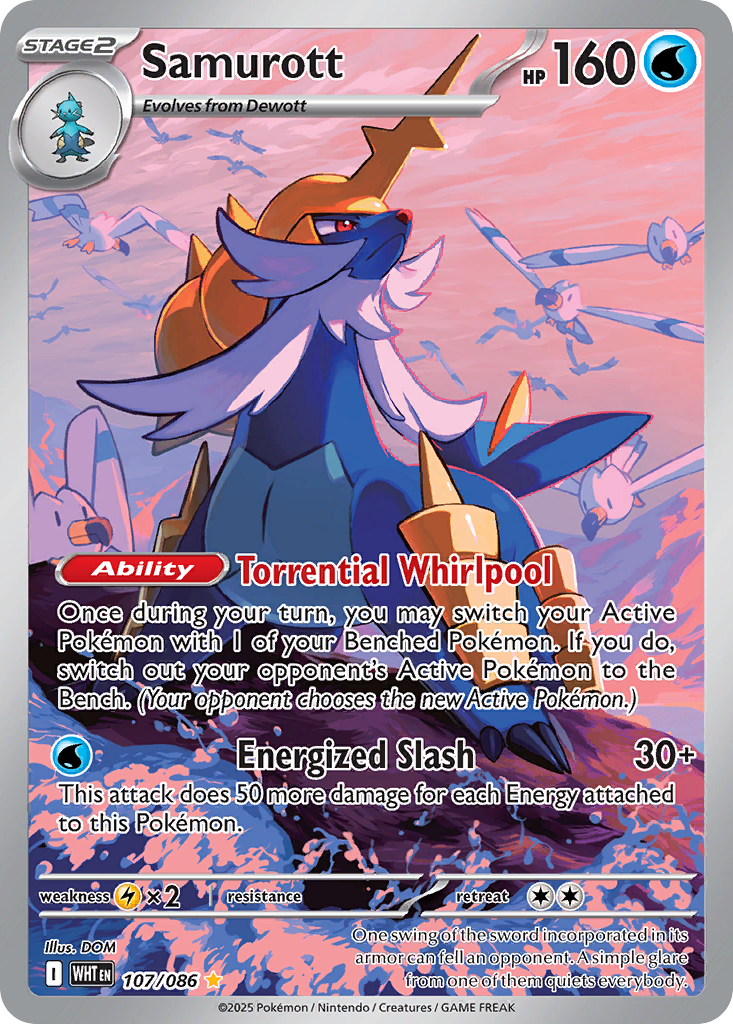 Samurott - White Flare - #107 - Pokemon TCG card
