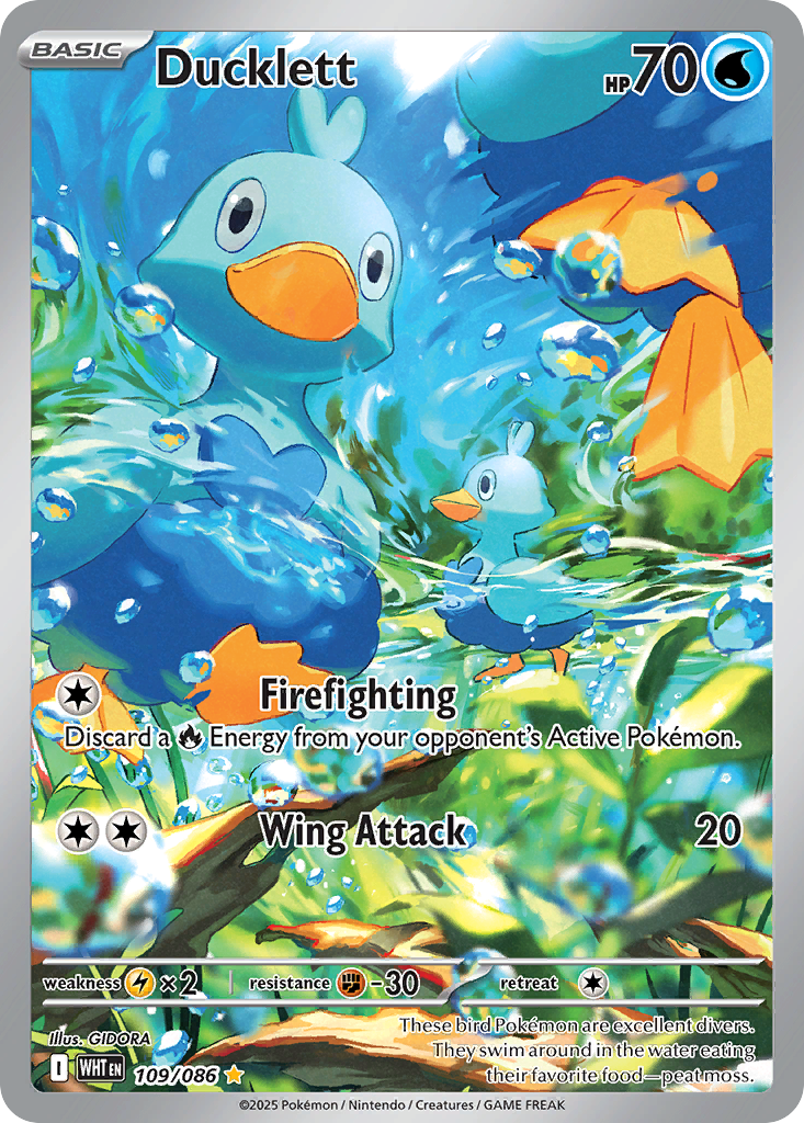 Ducklett - White Flare - #109 - Pokemon TCG card