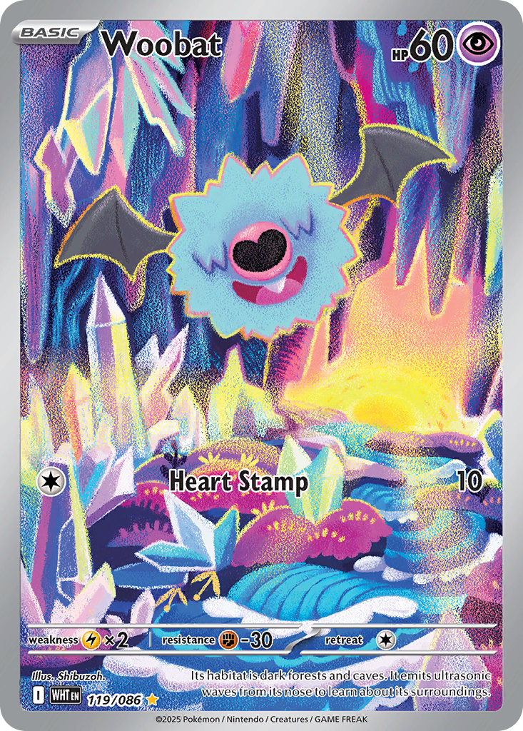 Woobat - White Flare - #119 - Pokemon TCG card