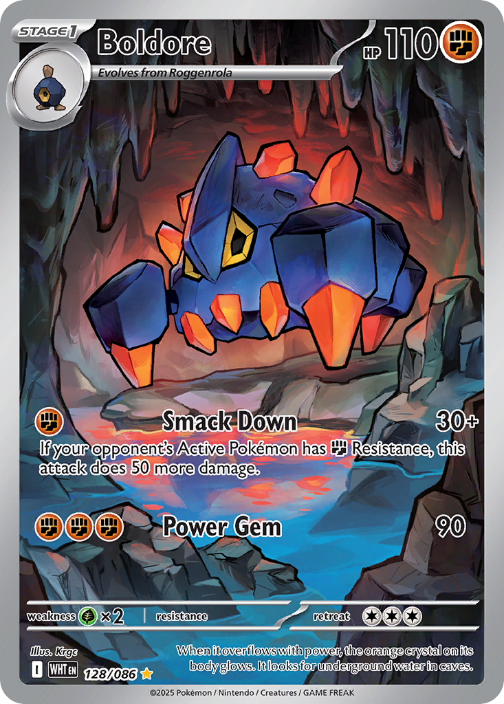 Boldore - White Flare - #128 - Pokemon TCG card
