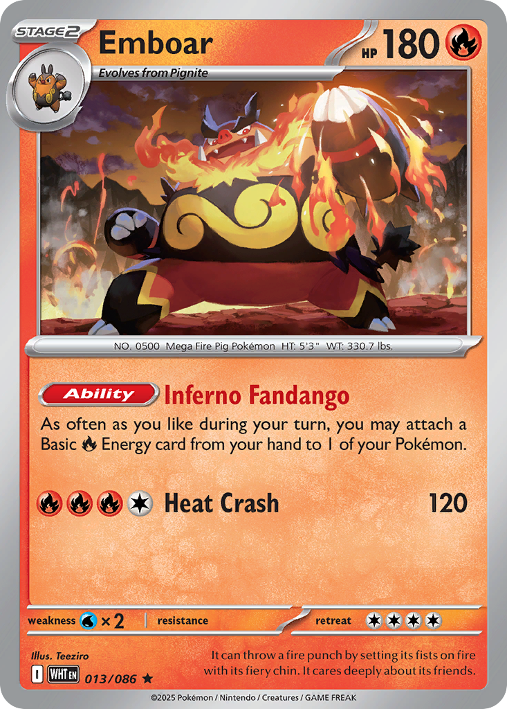 Emboar - White Flare - #13 - Pokemon TCG card