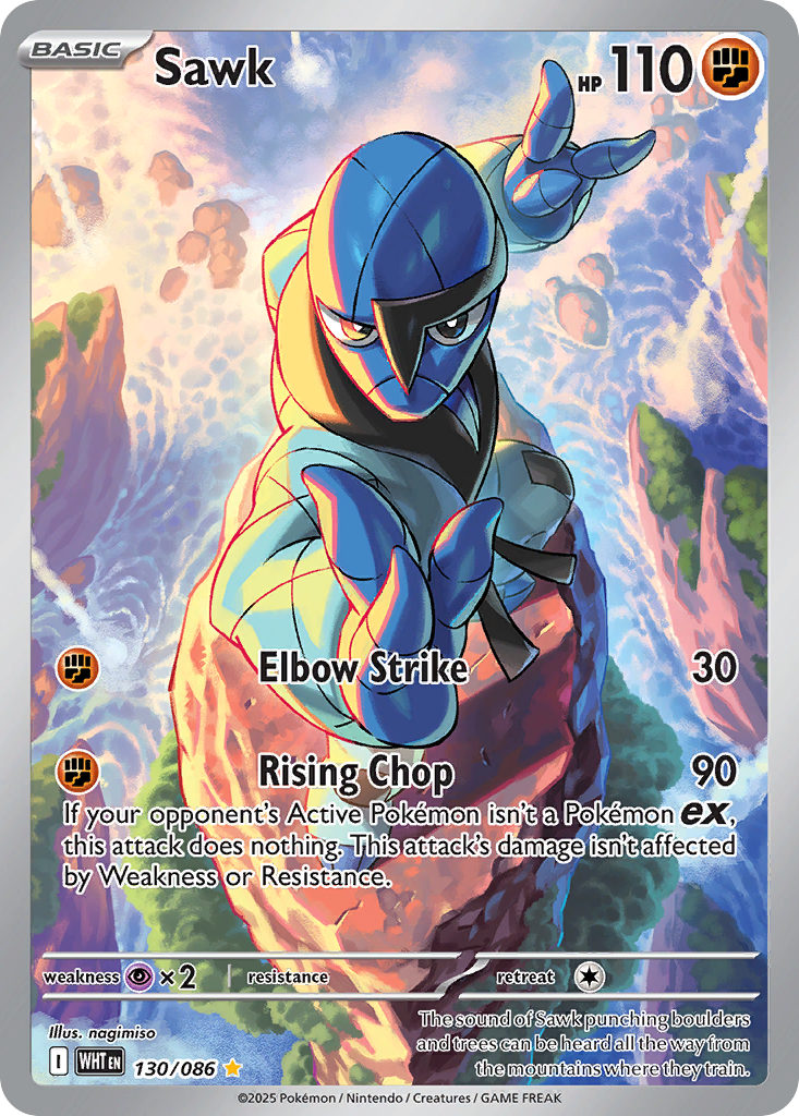 Sawk - White Flare - #130 - Pokemon TCG card