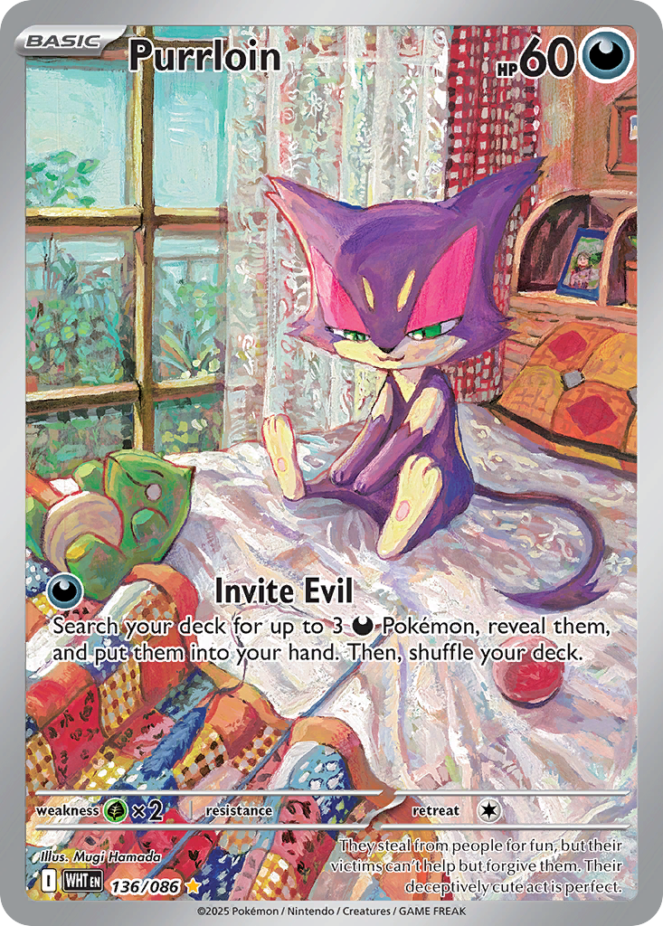 Purrloin - White Flare - #136 - Pokemon TCG card
