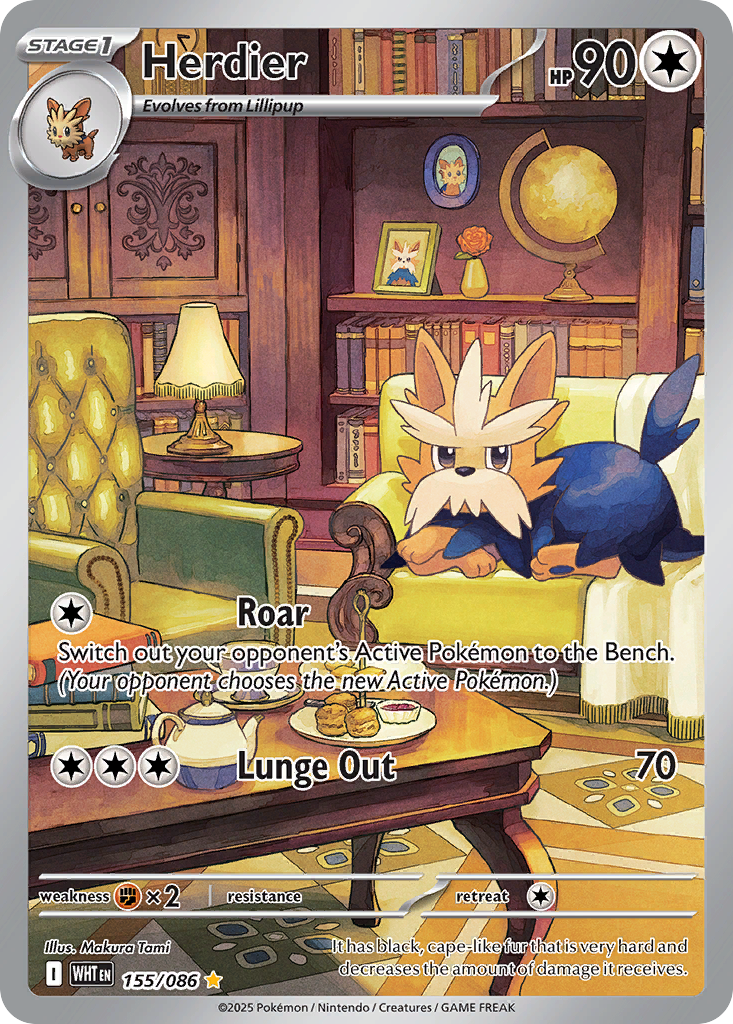 Herdier - White Flare - #155 - Pokemon TCG card