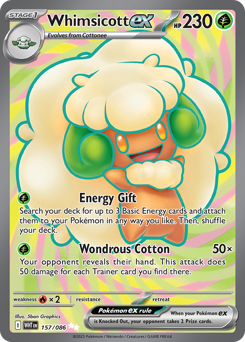 Whimsicott ex #157 Whimsicott ex - White Flare - #157 - Pokemon TCG card