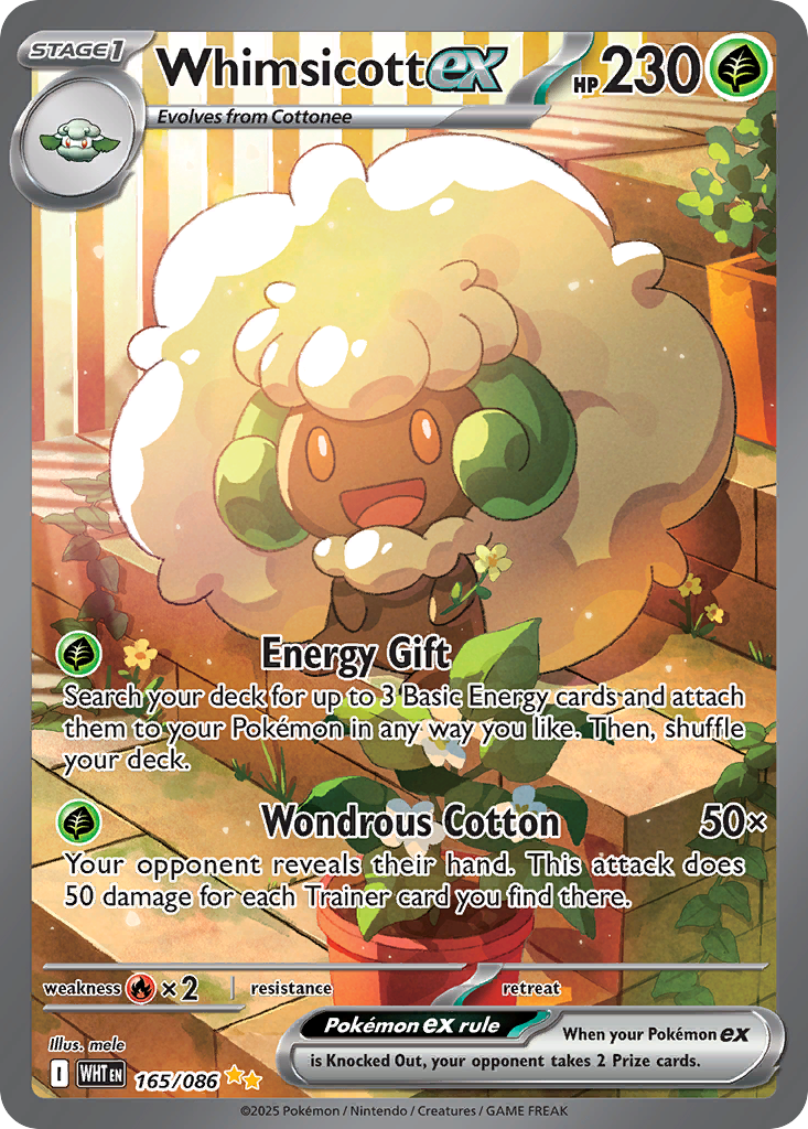 Whimsicott ex - White Flare - #165 - Pokemon TCG card
