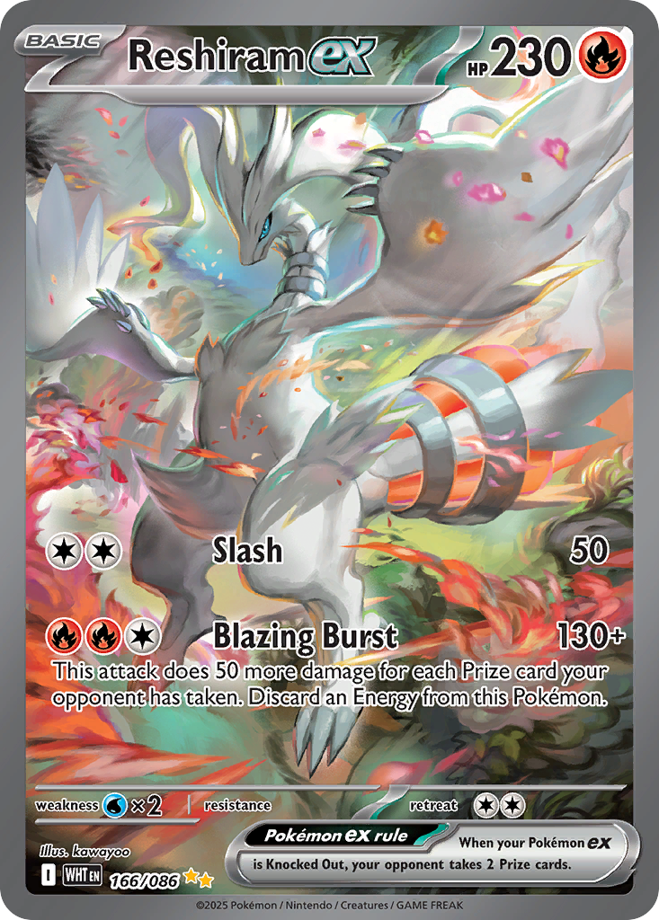 Reshiram ex - White Flare - #166 - Pokemon TCG card