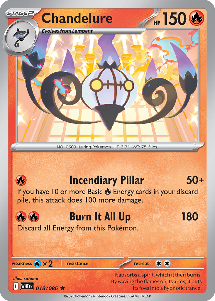 Chandelure - White Flare - #18 - Pokemon TCG card