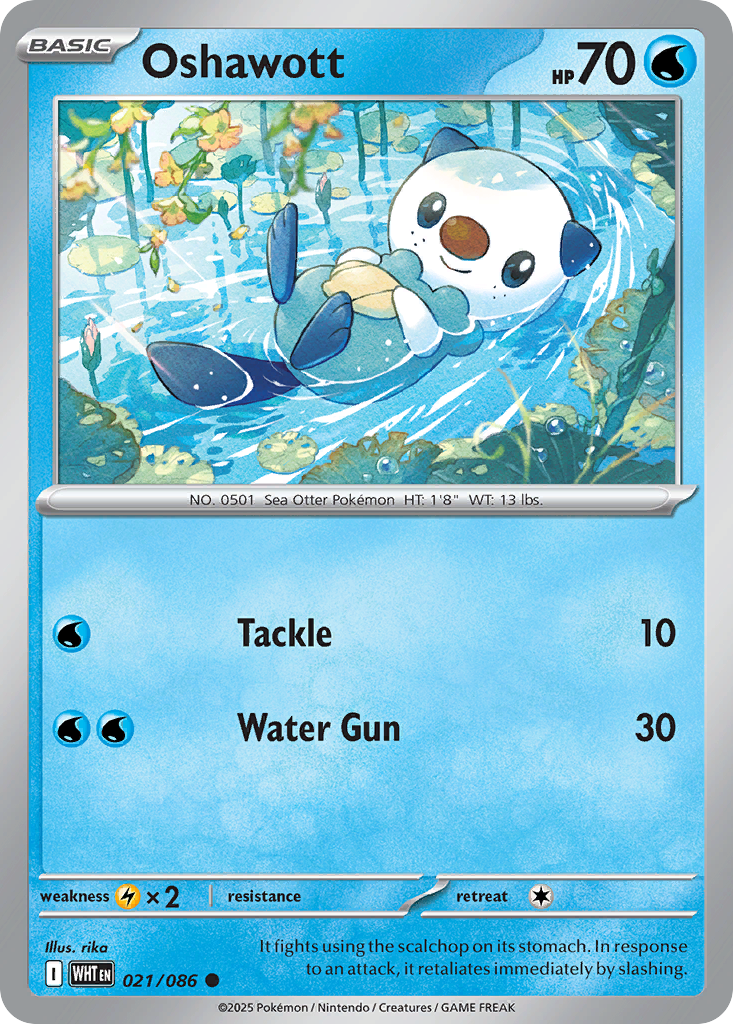 Oshawott - White Flare - #21 - Pokemon TCG card