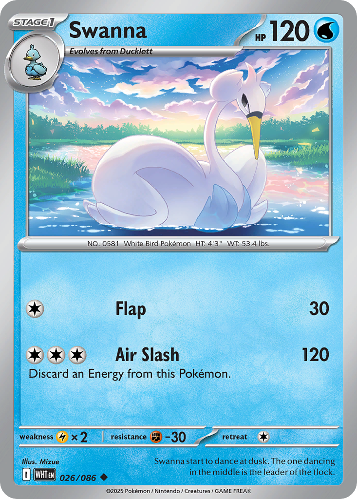 Swanna - White Flare - #26 - Pokemon TCG card