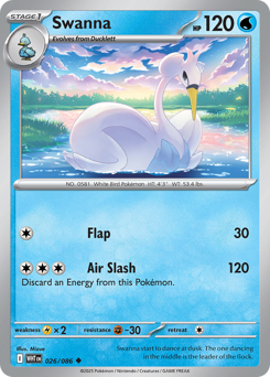 Swanna #26 Swanna - White Flare - #26 - Pokemon TCG card