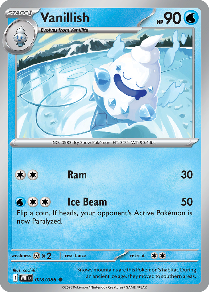 Vanillish - White Flare - #28 - Pokemon TCG card