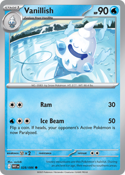 Vanillish - White Flare - #28 - Pokemon TCG card