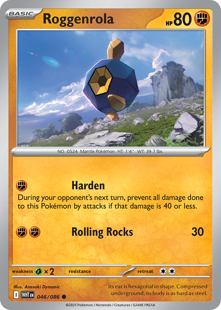 Roggenrola - White Flare - #46 - Pokemon TCG card