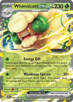 Whimsicott ex #5 Whimsicott ex - White Flare - #5 - Pokemon TCG card