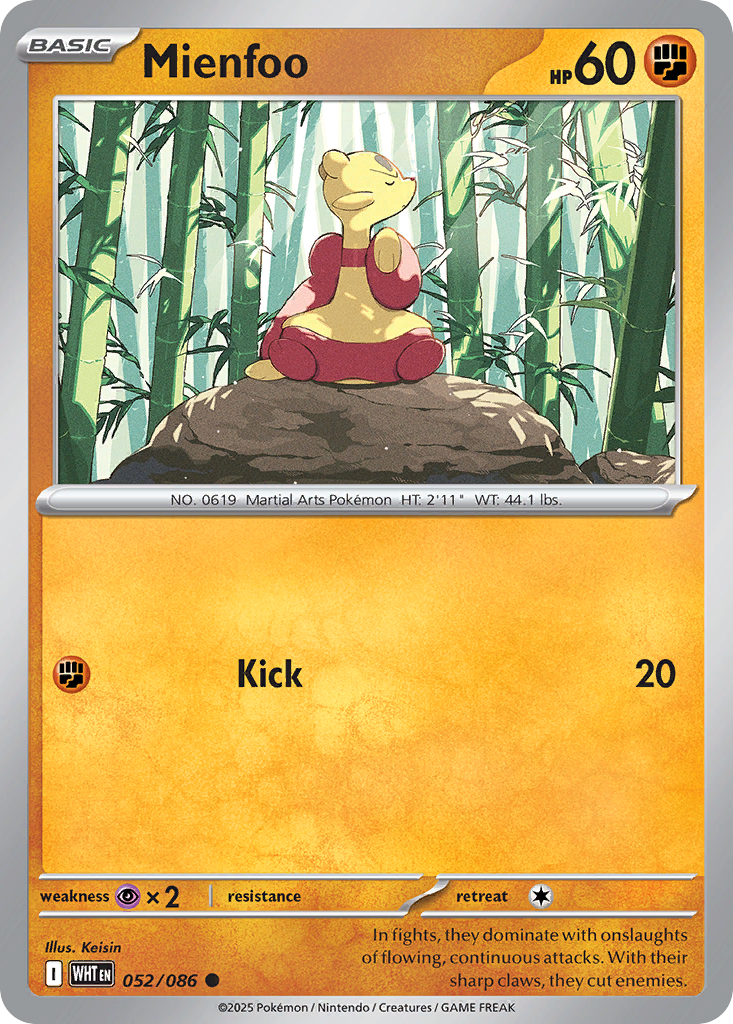 Mienfoo - White Flare - #52 - Pokemon TCG card