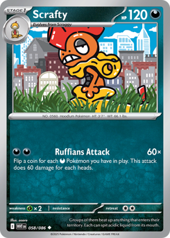 Scrafty #58 Scrafty - White Flare - #58 - Pokemon TCG card
