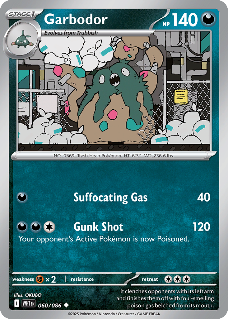 Garbodor - White Flare - #60 - Pokemon TCG card