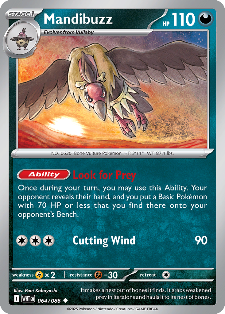 Mandibuzz - White Flare - #64 - Pokemon TCG card
