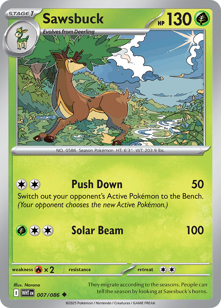 Sawsbuck - White Flare - #7 - Pokemon TCG card